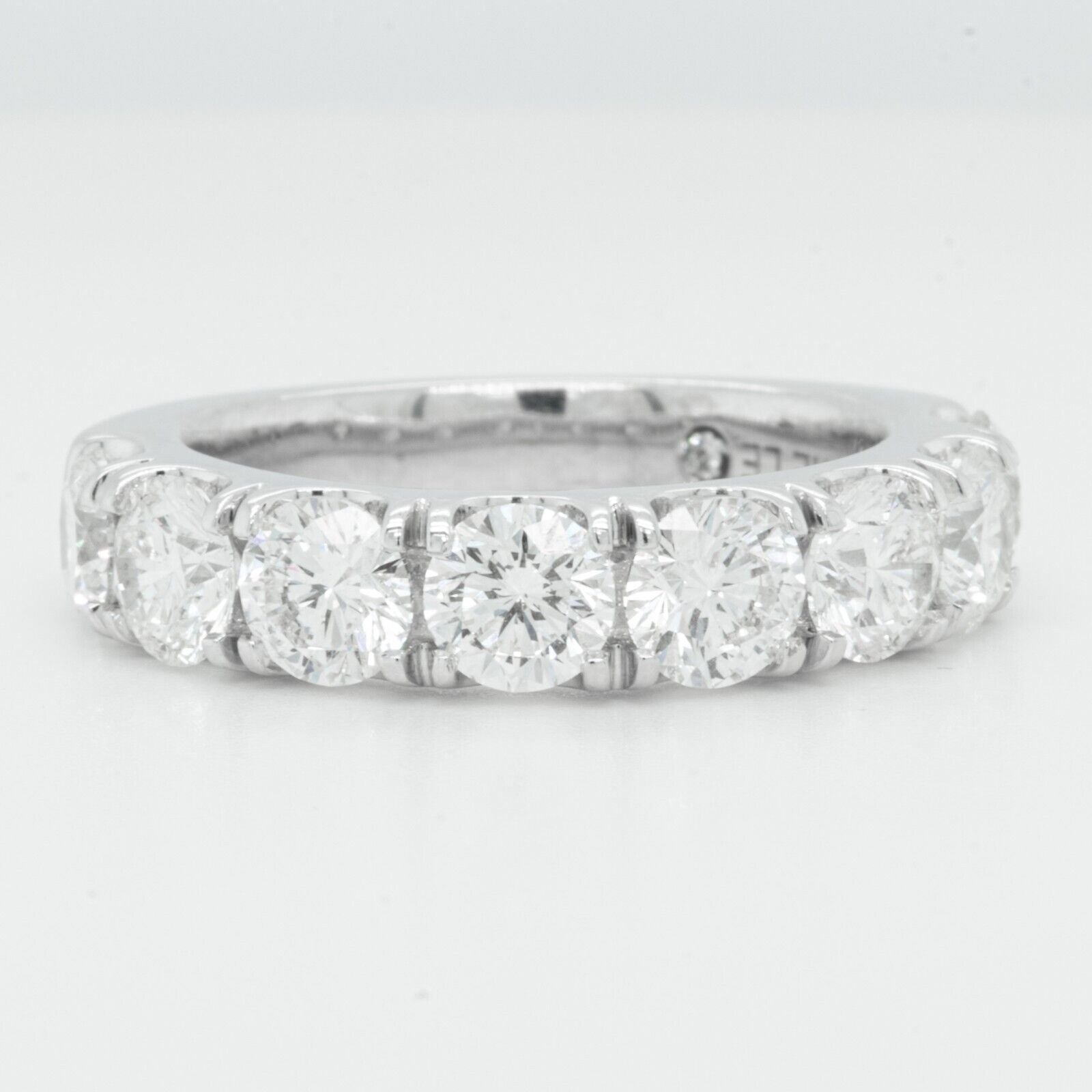 14k White Gold Diamond 8 Stone Wedding Band 3.12ctw H SI1 Ring Size 6.75 THE LEO