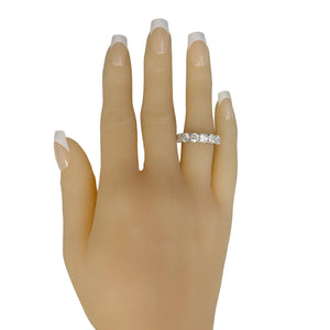 14k White Gold Diamond 8 Stone Wedding Band 3.12ctw H SI1 Ring Size 6.75 THE LEO