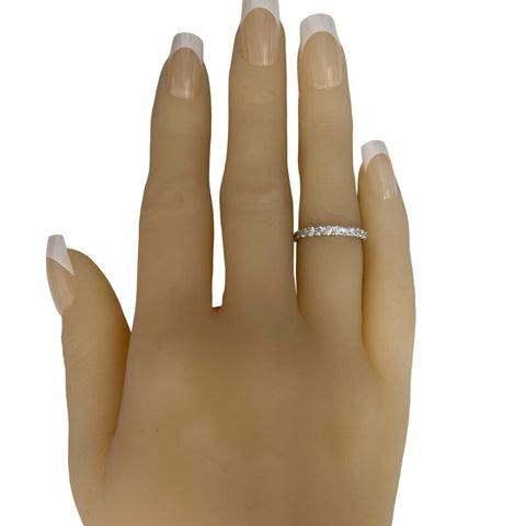 14k White Gold Diamond 22 Stone Wedding Band 0.66ctw G VS2 Ring Size 5