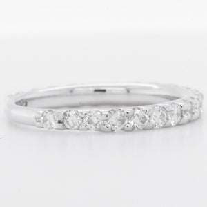 14k White Gold Diamond 22 Stone Wedding Band 0.66ctw G VS2 Ring Size 5