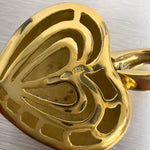 18k Yellow Gold Diamond & Enamel Puffy Heart Enhancer Pendant 0.05ctw 15.5g