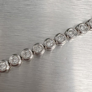 14k White Gold 32 Stone Diamond Tennis Bracelet 6.60ctw G SI2 7.25"