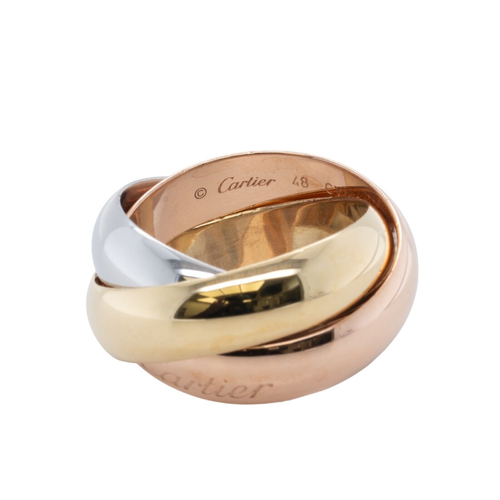 Cartier Trinity Rolling Eternity Band 18k Gold Womens Vintage Ring US – The  Jewelry Gallery of Oyster Bay