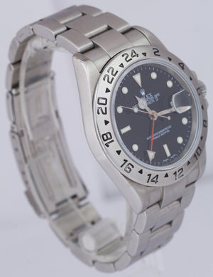 2007 Rolex Explorer II NO-HOLES CASE Stainless Black Date 40mm Watch 16570 T