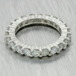 Vintage Estate Platinum 2.24ctw Diamond 3mm Wide Eternity Wedding Band Ring