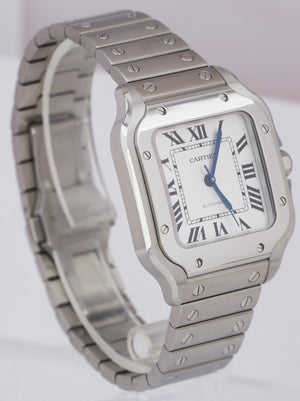 2021 Cartier Santos Mid-Size 35mm Stainless White Roman WSSA0029 4075 Auto Watch
