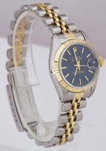 MINT Ladies Rolex DateJust 26mm Jubilee Blue Dial Two-Tone Gold Watch 69173 BOX
