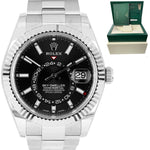 2020 UNPOLISHED Rolex Sky-Dweller Stainless White Gold Black 42mm Watch 326934