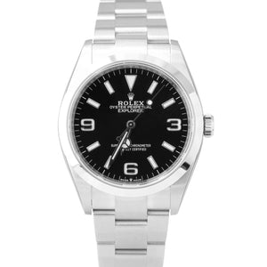 NEW MAR 2022 STICKERED Rolex Explorer I Black 36mm Stainless Oyster Watch 124270