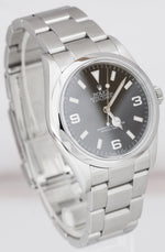 MINT Rolex Explorer I Black 36mm Automatic Stainless Steel Oyster Watch 114270