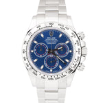 NOV. 2021 Rolex Daytona Cosmograph Blue 18K White Gold Oyster Watch 116509 B+P