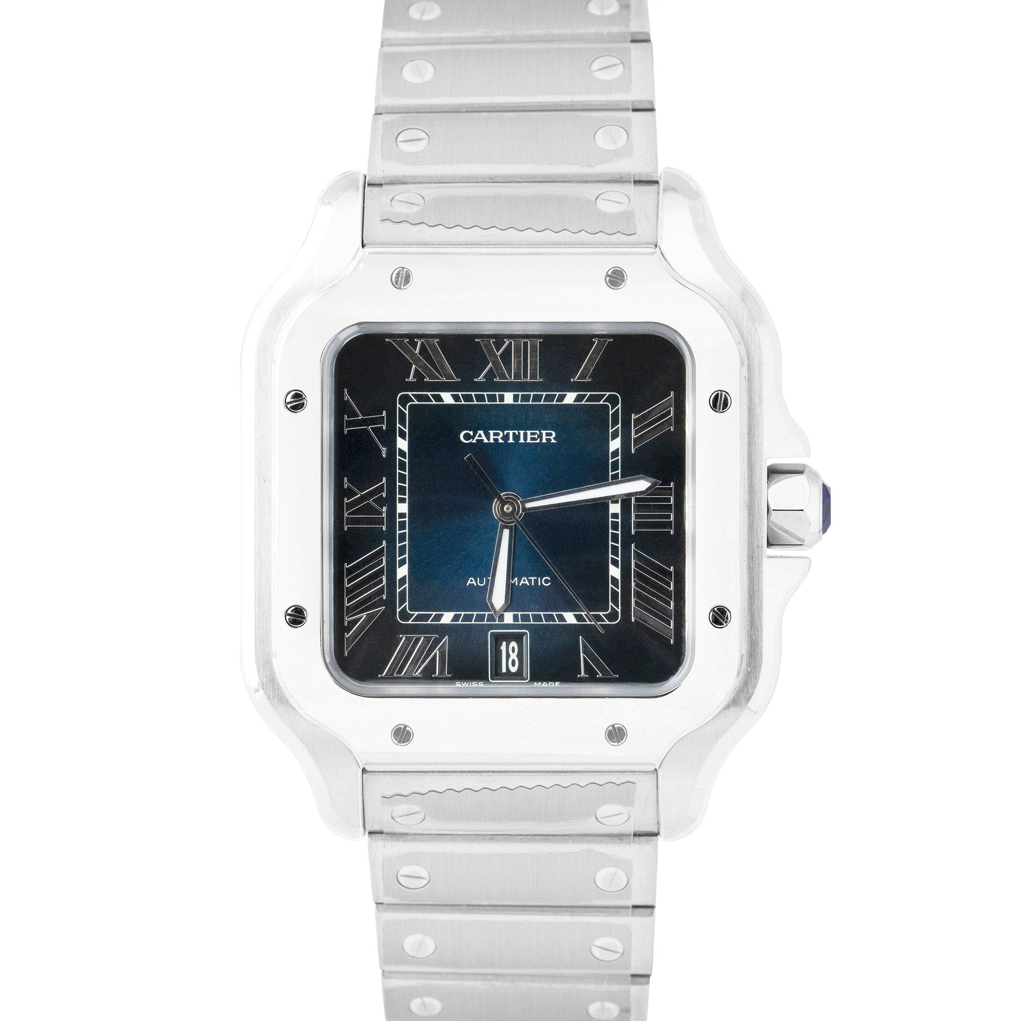 cartier blue santos watch