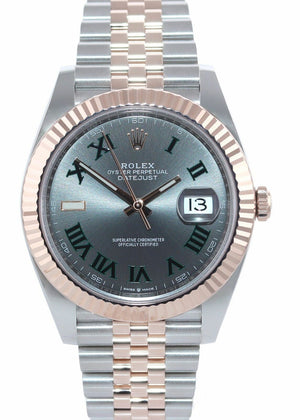2021 NEW PAPERS Rolex DateJust 41 126331 Wimbledon Rose Gold Two-Tone Watch