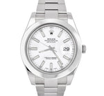 MINT 2017 Rolex DateJust II 41mm White Smooth Stainless Oyster Watch 116300