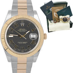 2012 Rolex Datejust II 2 116333 Two-Tone Gold Stainless Black Roman 41mm Watch