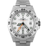 2019 Rolex Explorer II 42mm Polar White Orange Stainless GMT Date Watch 216570