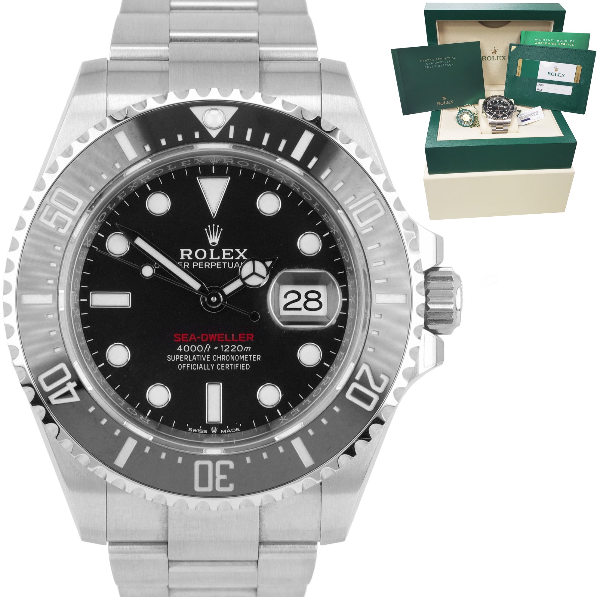 MINT 2018 Rolex Red Sea-Dweller 43mm Mark II 50th Anniversary Steel 126600 Watch