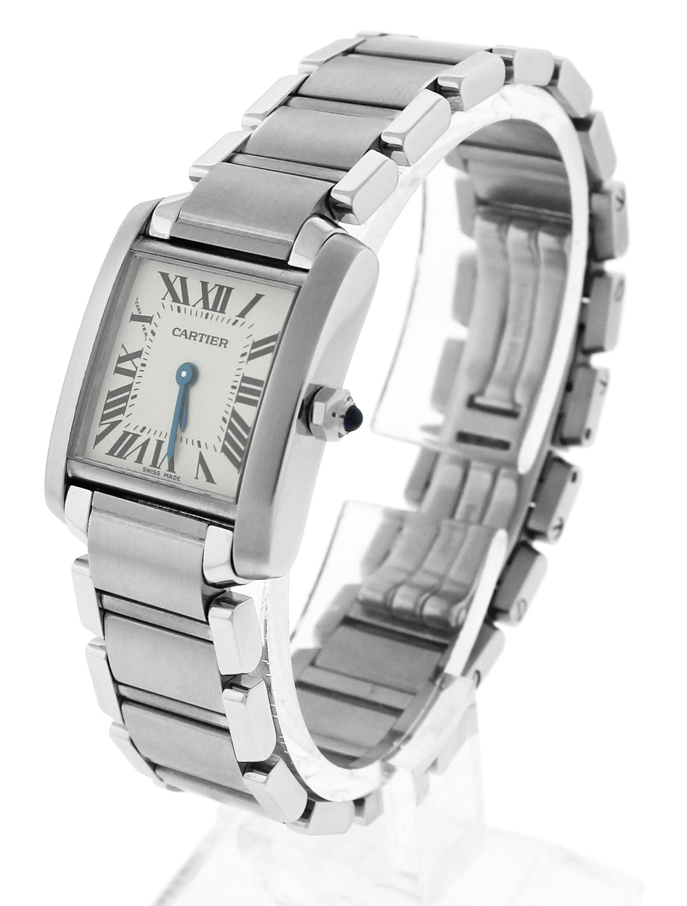 Ladies Cartier Tank Française Stainless Roman Swiss Quartz Watch 2384 W51008Q3