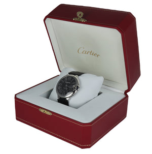 MINT Cartier Ballon Bleu 42mm Stainless Black Automatic Watch 3765 WSBB0003