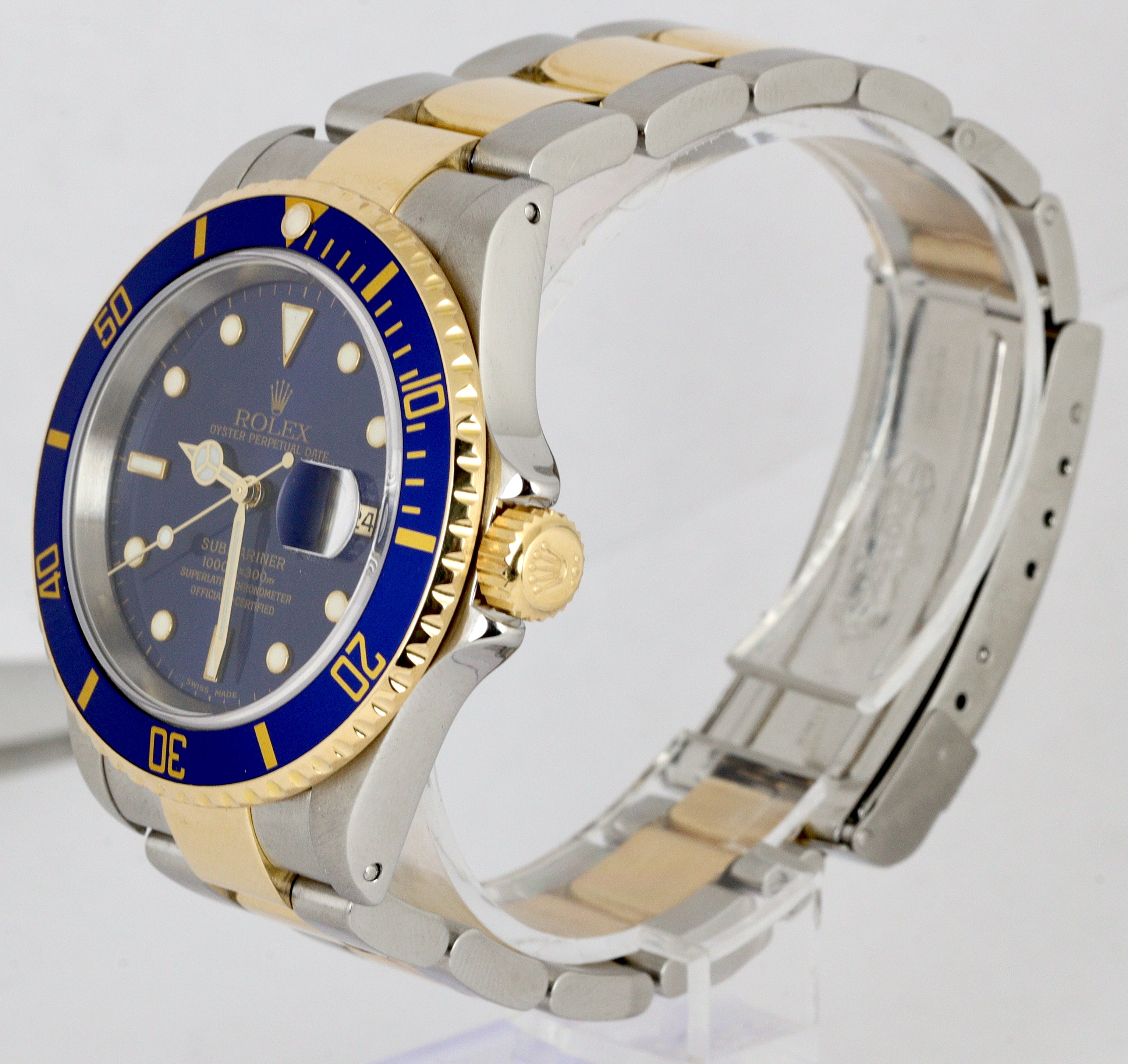 2021 ROLEX SERVICE RSC Submariner Date Blue 16613 Two-Tone 18K Gold SEL 2000