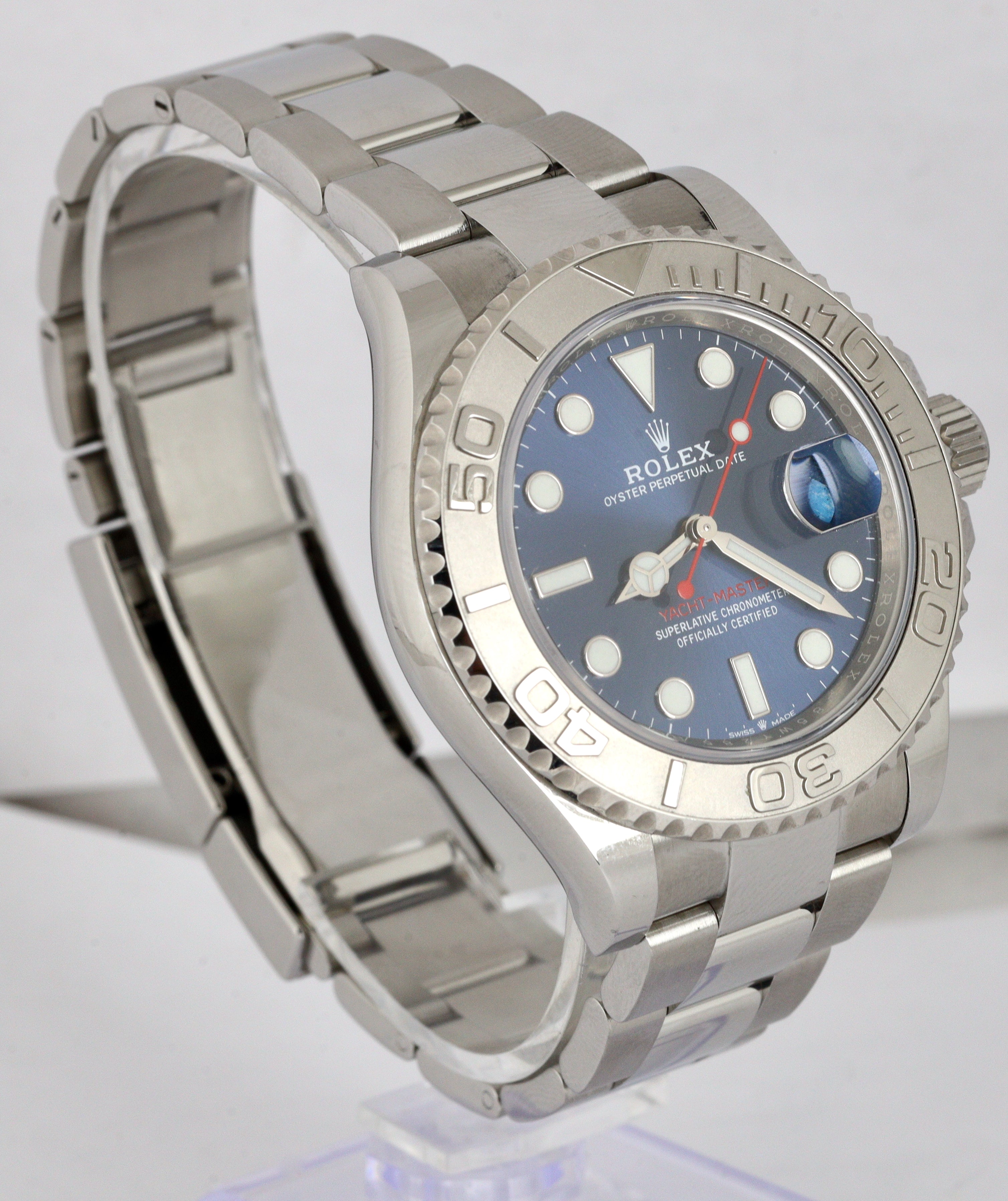 2020 Rolex Yacht-Master 40mm Blue 126622 Stainless Steel Platinum Oyster Watch
