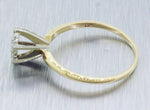 Vintage 14k Yellow & White Gold 0.35ctw Diamond Round Cluster Engagement Ring