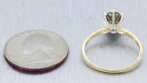 Vintage 14k Yellow & White Gold 0.35ctw Diamond Round Cluster Engagement Ring