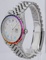 Rolex DateJust 41 DIAMOND RAINBOW Bezel Arabic 41mm Steel Jubilee Watch 126300
