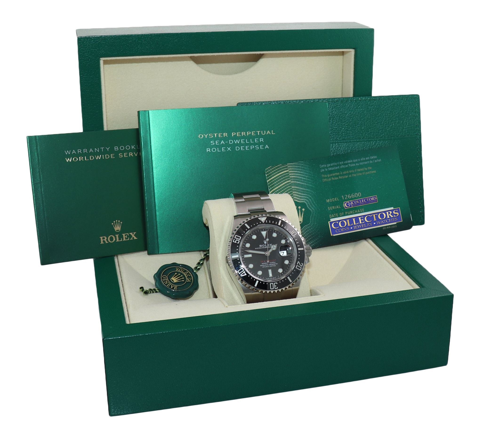 2019 PAPERS MK 2 Rolex Sea-Dweller RED Ceramic 126600 Steel 43mm Watch Box