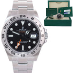 2015 PAPERS Rolex Explorer II 42mm 216570 Black Dial Steel GMT Date Watch Box