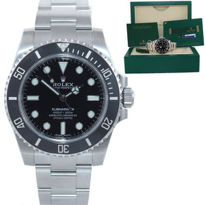 PAPERS Rolex Submariner No-Date 114060 Steel Black Ceramic Dive 40mm Watch Box