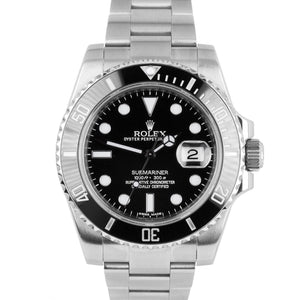 Men's Rolex Submariner Date Stainless Steel Black Ceramic 40mm Watch 116610 LN