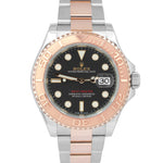 MINT 2020 Rolex Yacht-Master 18K Rose Gold Stainless Black 40mm 126621 Watch B+P