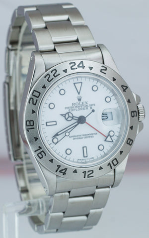 1995 Rolex Explorer II Polar White Stainless Automatic 40mm GMT 16570 Date Watch