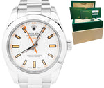 MINT 2017 Rolex Milgauss White Anti-Magnetic Steel Oyster 40mm Watch 116400 B+P