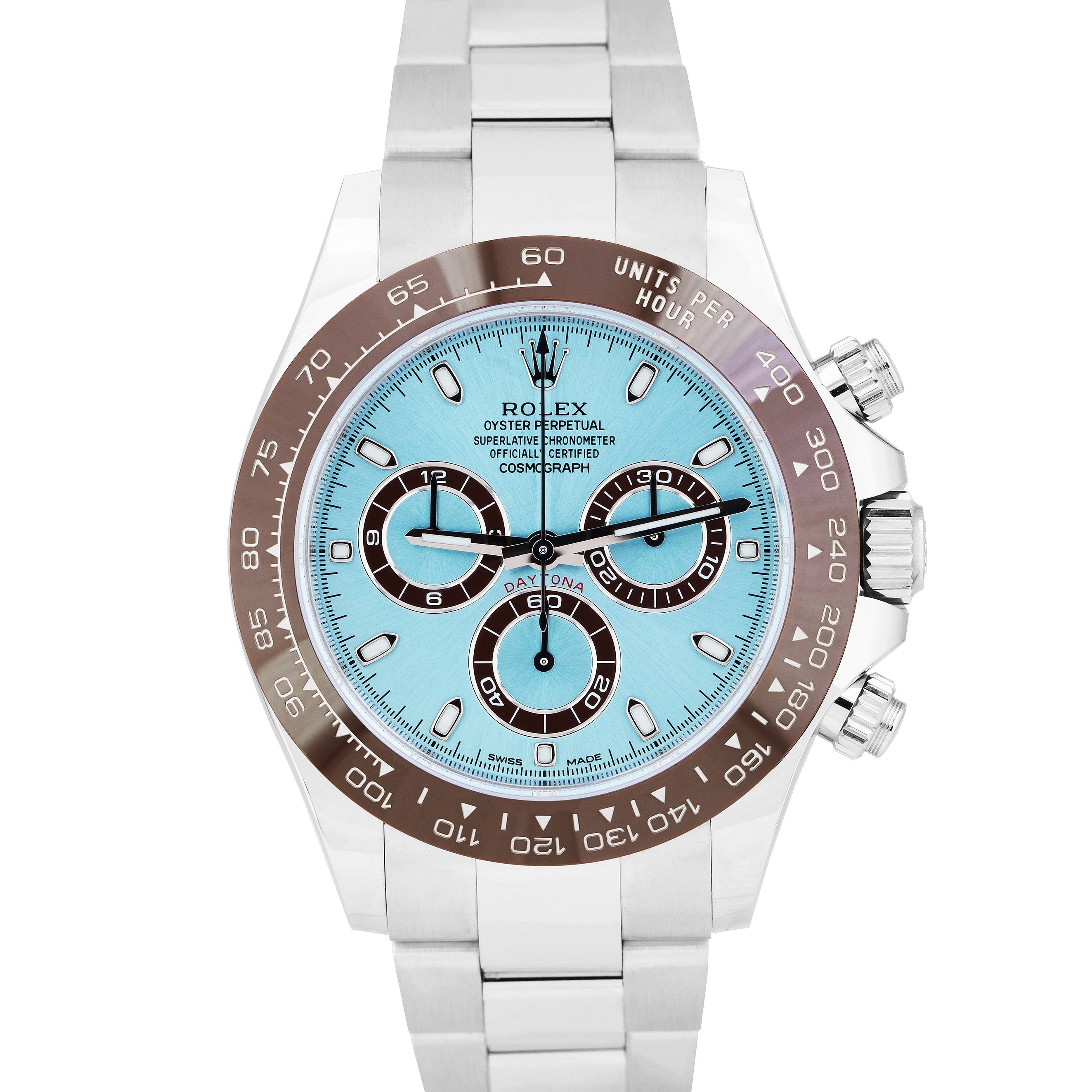 BRAND NEW STICKERED Rolex Daytona Platinum GLACIER ICE BLUE Watch 116506 B+P
