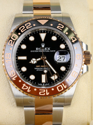 NEW NOS STICKERED Rolex GMT-Master II Root Beer Two-Tone Rose Gold 126711 CHNR