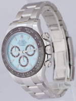 BRAND NEW STICKERED Rolex Daytona Platinum GLACIER ICE BLUE Watch 116506 B+P
