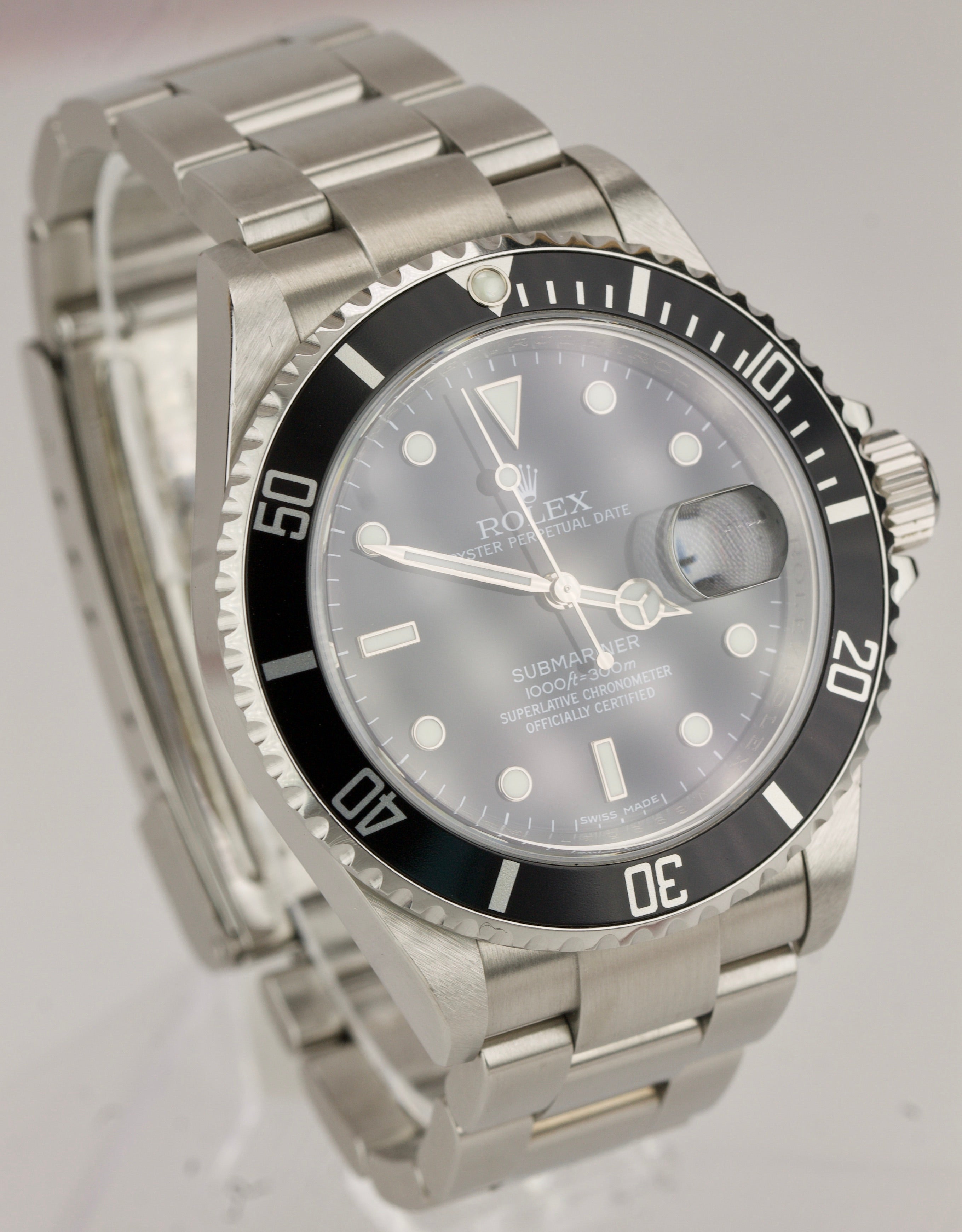 MINT REHAUT LNIB Rolex Submariner Date Steel Dive SEL Pre-Ceramic Watch 16610 T