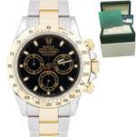 2010 Rolex Daytona Cosmograph 40 Black 18K Two-Tone Stainless Gold Watch 116523