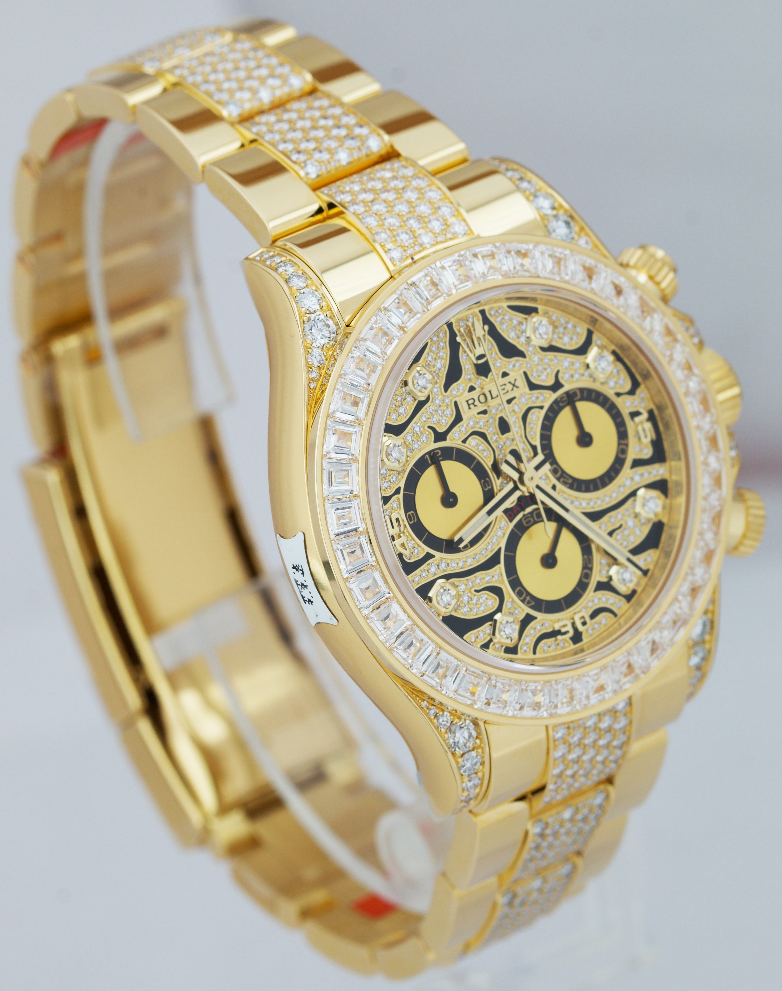 Rolex Daytona Yellow Gold FACTORY DIAMOND 'Eye Of The Tiger' Watch 116598 TBR