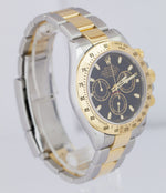 2010 Rolex Daytona Cosmograph 40 Black 18K Two-Tone Stainless Gold Watch 116523
