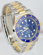 NEW 2021 Rolex Submariner Date 41mm Ceramic Two-Tone Gold Blue Watch 126613 LB