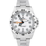 Rolex Explorer II Orange POLAR WHITE Stainless Steel 42mm GMT Date Watch 216570