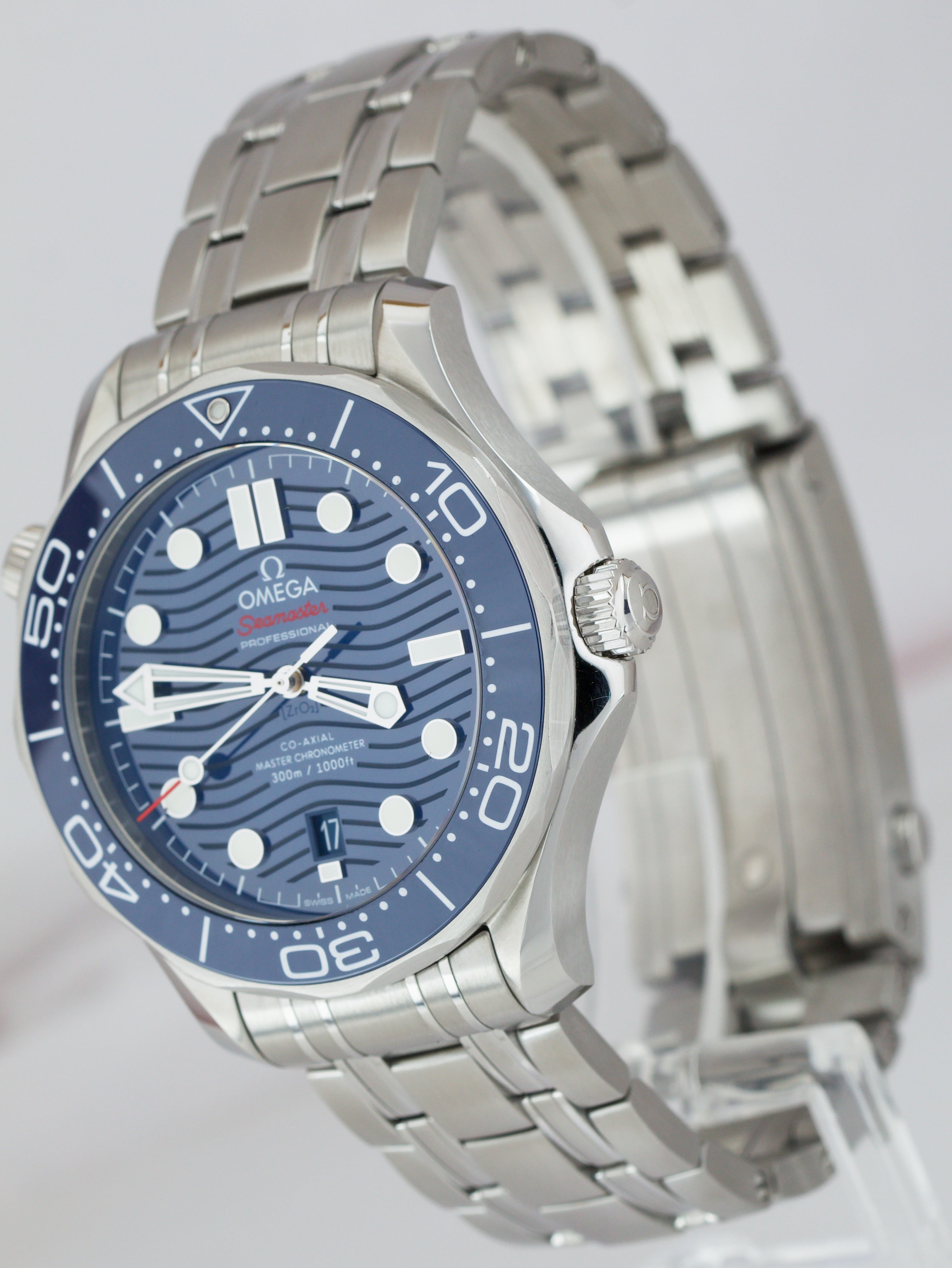 2019 MINT Omega Seamaster Diver 300M 42mm Blue Wave Watch 210.30.42.20.03.001