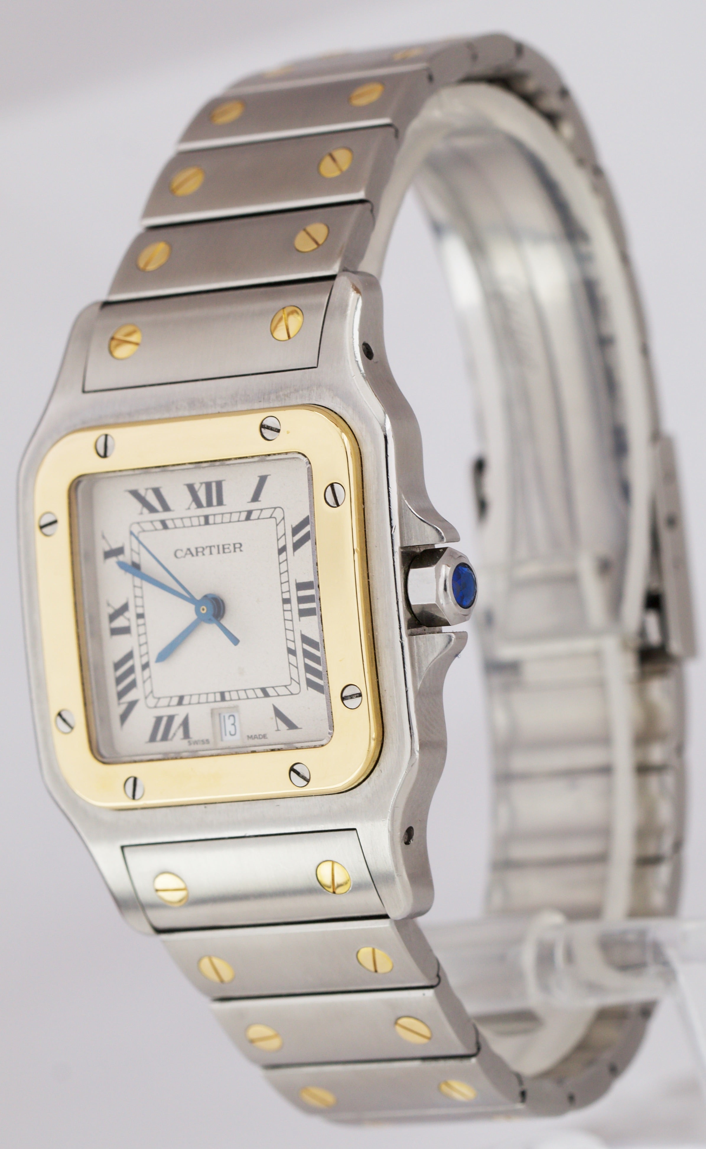 Cartier Santos Galbee Midsize 29mm Roman Quartz Two-Tone Gold Steel Watch 187901