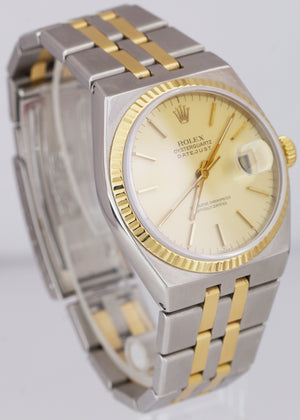Vintage 1986 Rolex Oysterquartz DateJust Two-Tone Yellow Gold Integral 17013