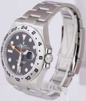 2021 Rolex Explorer II PAPERS 42mm Black Orange Stainless GMT Watch 226570 B+P