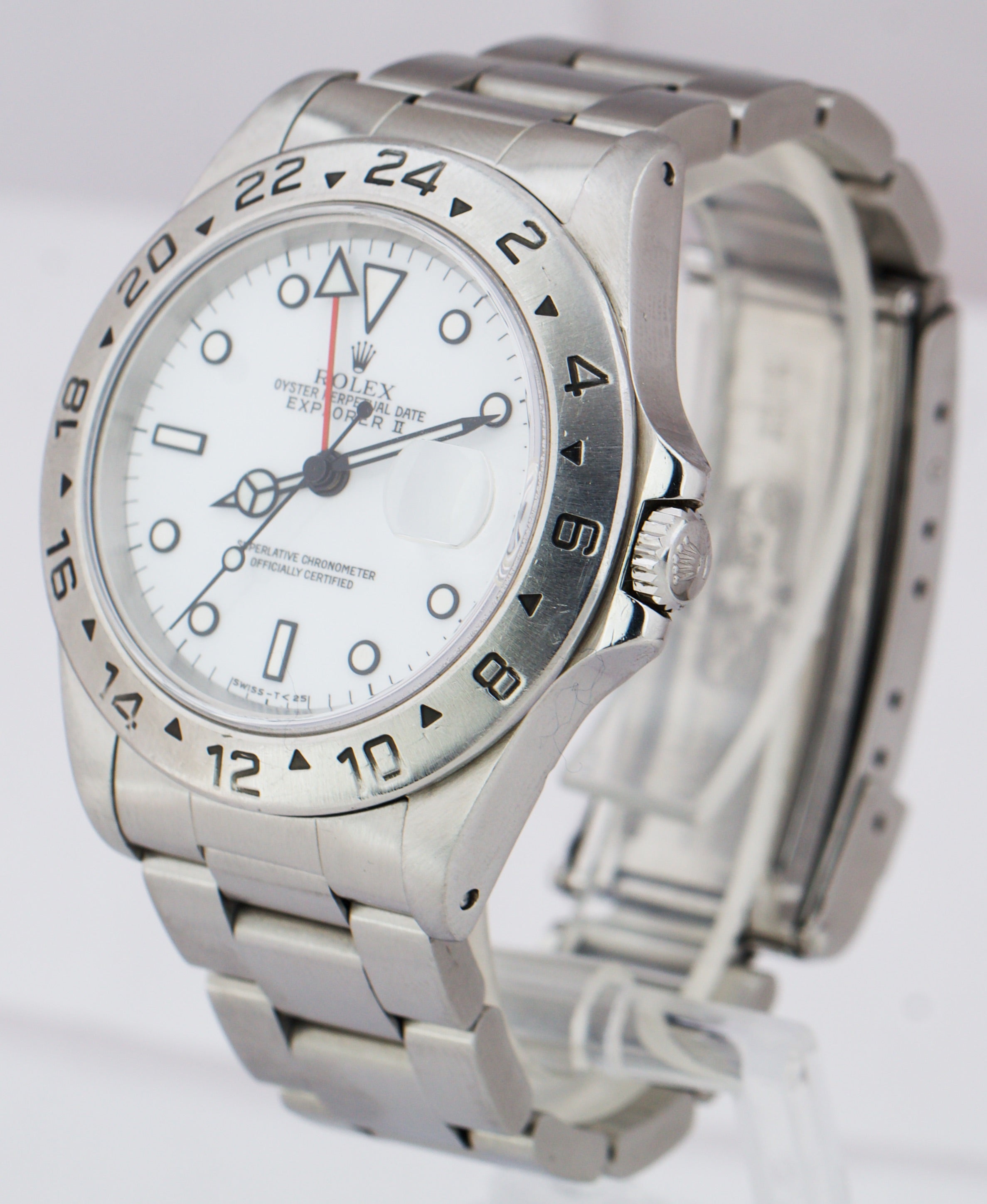 1997 Rolex Explorer II Polar White Stainless Automatic 40mm Watch 16570 B+P