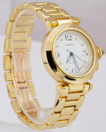 MINT Cartier Pasha 18K Yellow Gold Automatic Swiss 35mm White Dial Watch 1035